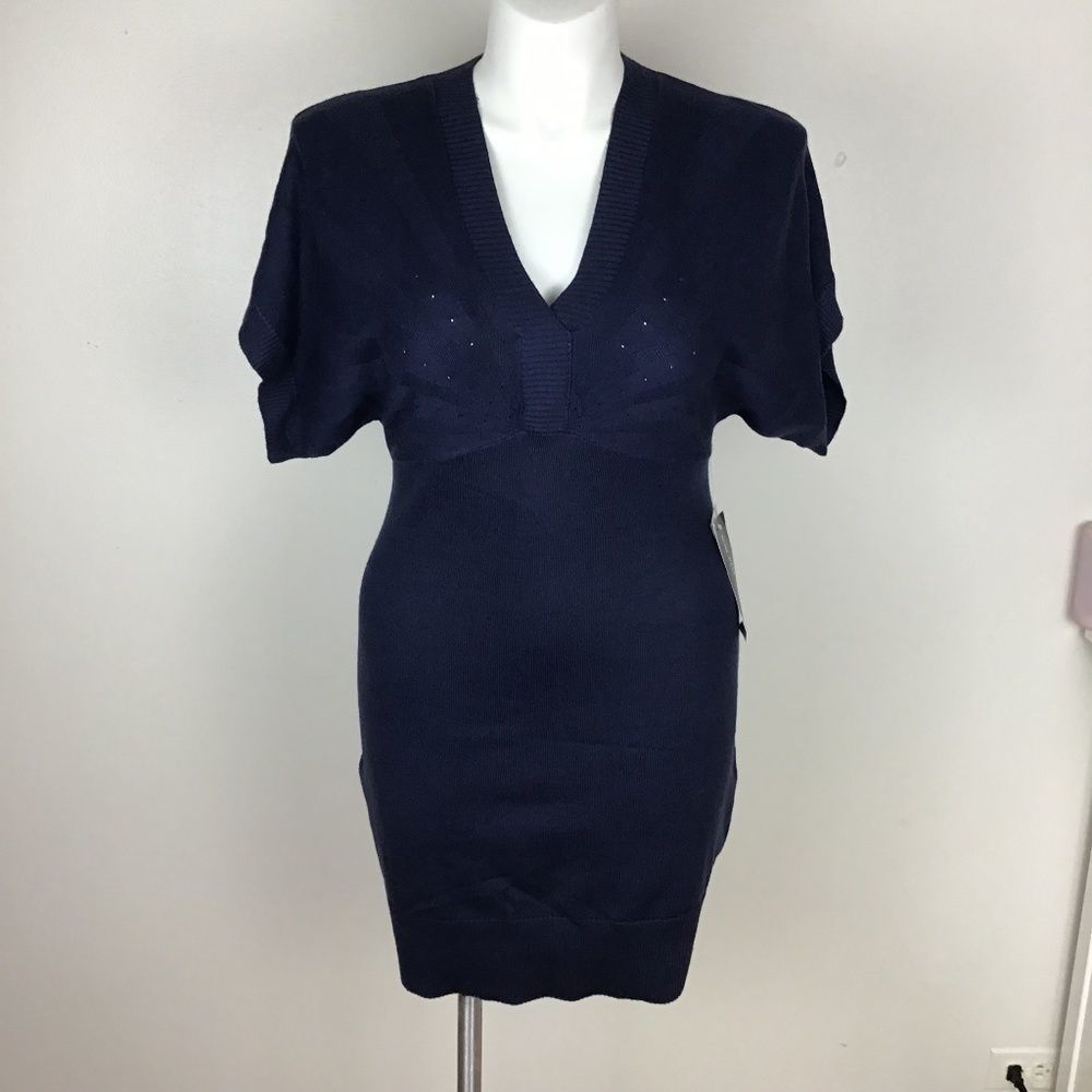 Nine West navy blue knit dress size M